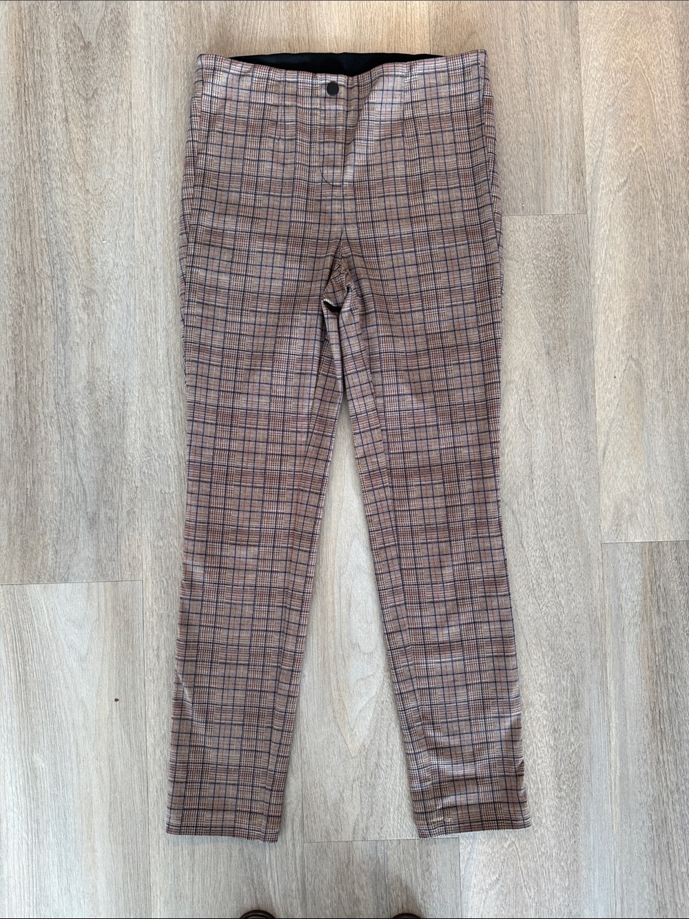 Tristan Brown Plaid Stretch Dress Pants